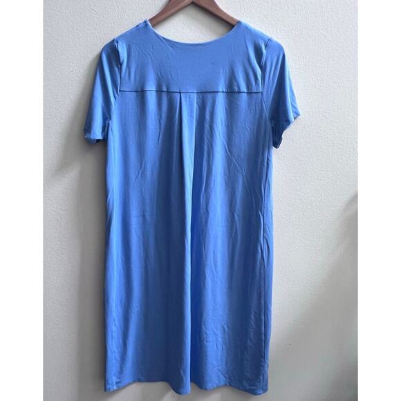 J.Jill Wearever Collection Women's Medium Summer Beachy Blue Jersey Dress Medium - Picture 2 of 7
